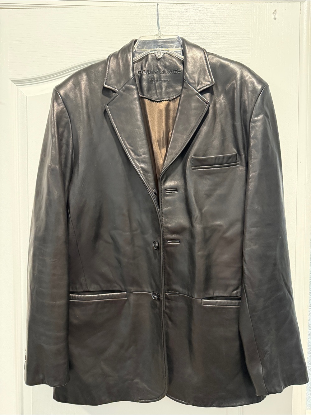 Men's Black Leather Blazer Jacket - Genuine Leather
